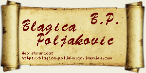 Blagica Poljaković vizit kartica